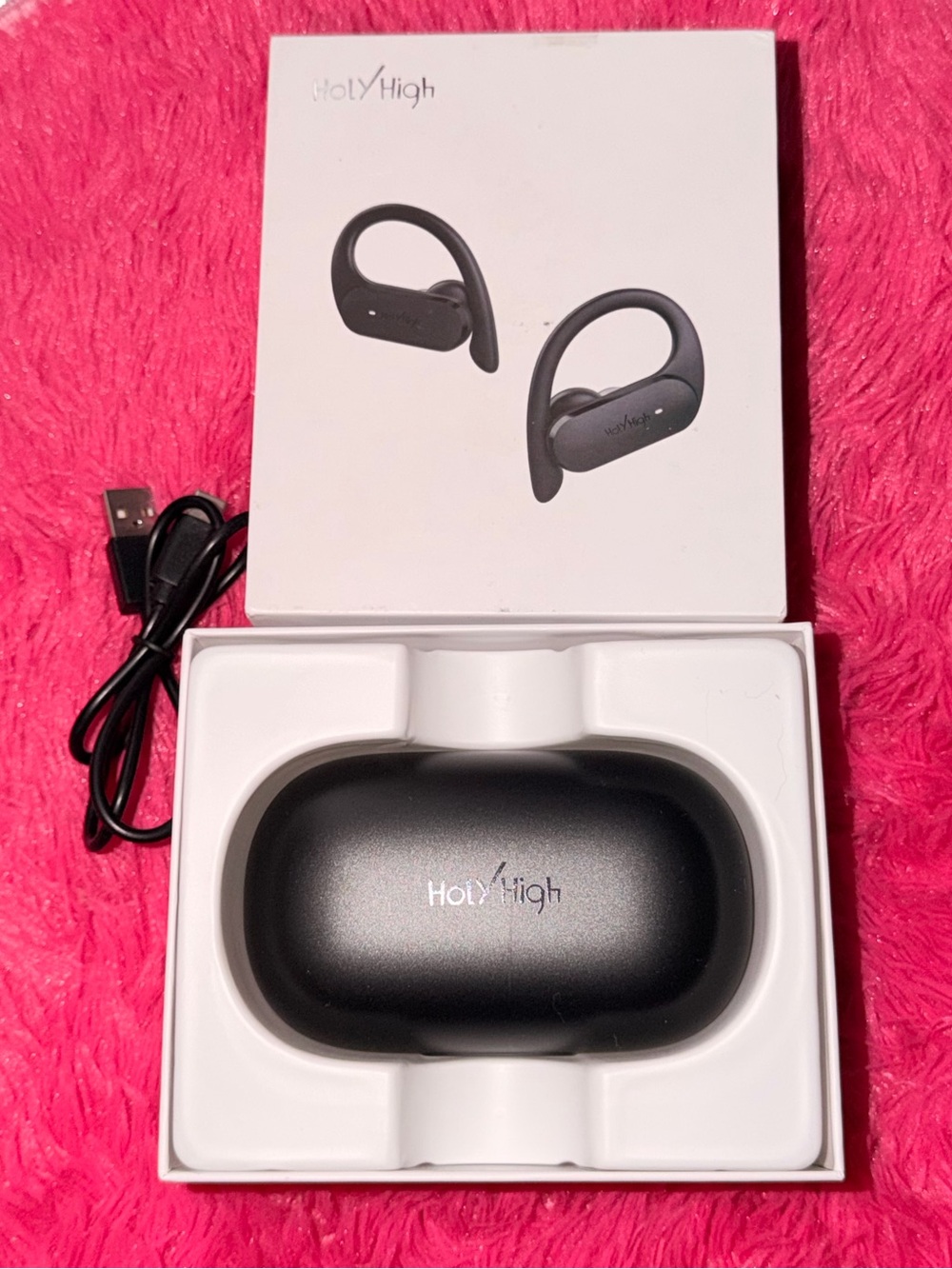 Black Wireless Earbuds with Charging Case